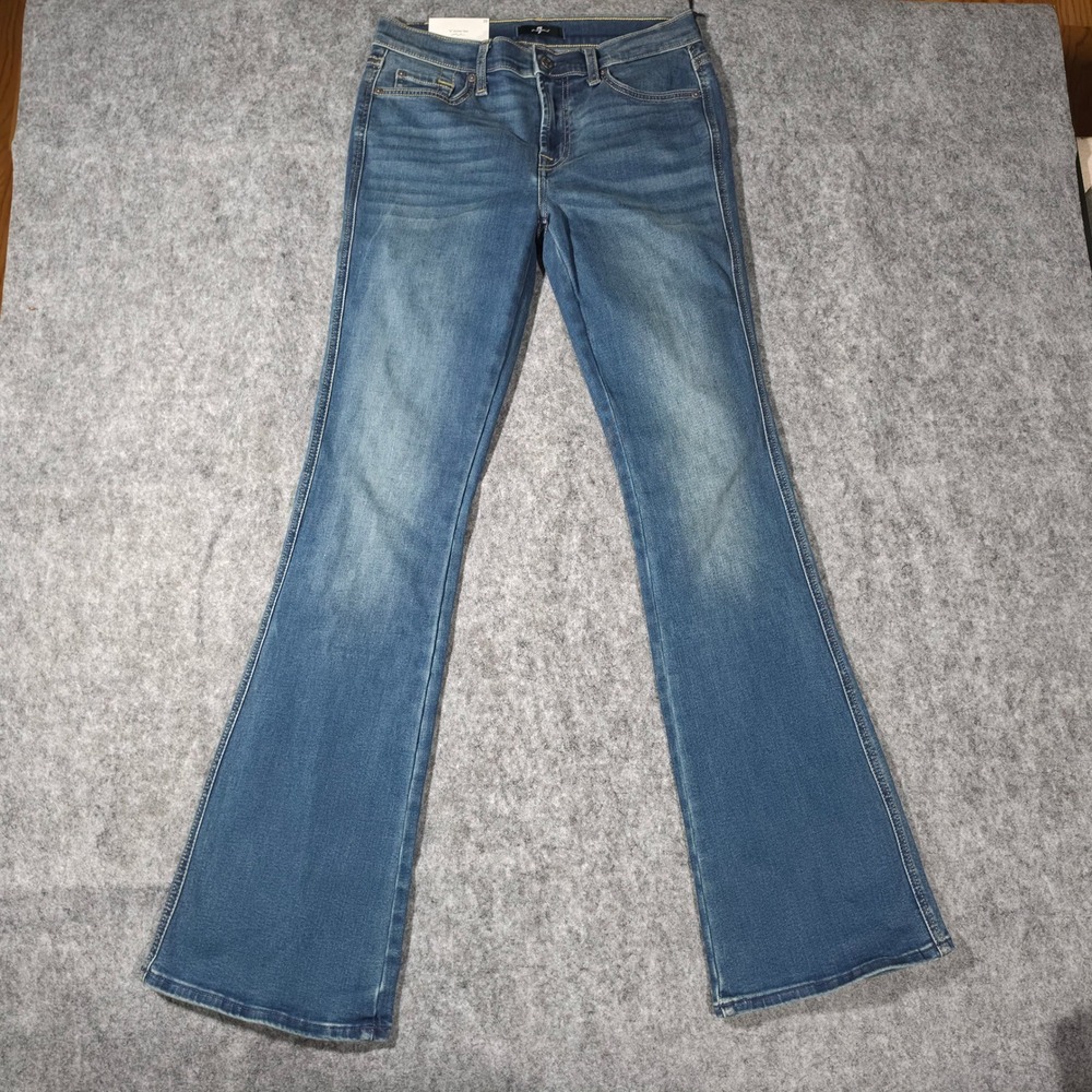 7 For All Mankind A Pocket Flare Jeans Womens 29 Blue Denim NWT Medium Wash